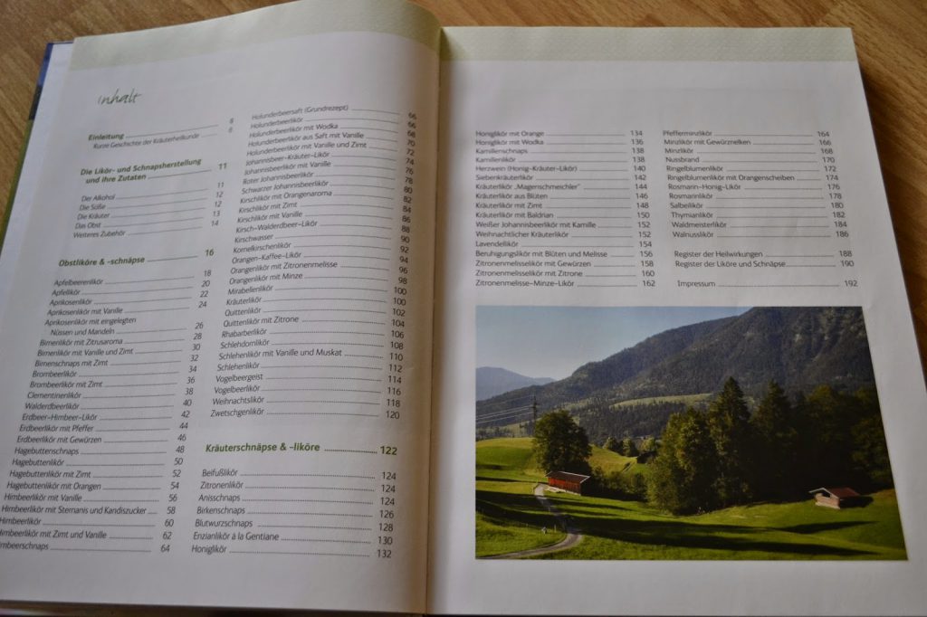 Inhaltsverzeichnis vom Buch Kräuterliköre und Heilschnäpse