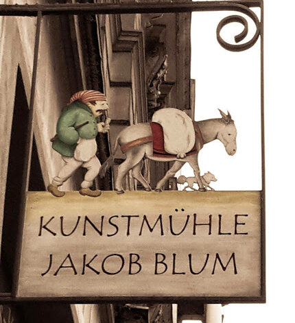 Schild Kunstmühle Jakob Blum