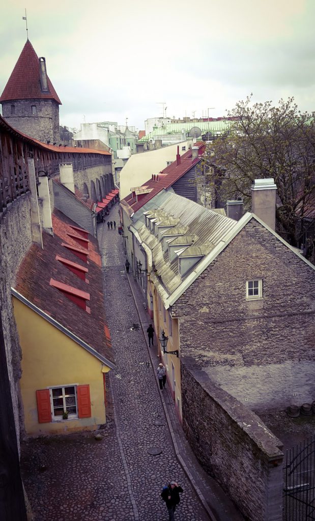 Blick von der Stadtmauer auf Tallinns Gassen