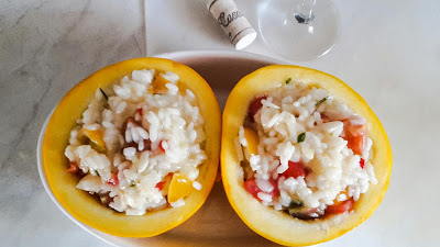 Leberkassemmel und mehr: Gefüllte Zucchini mit Risotto