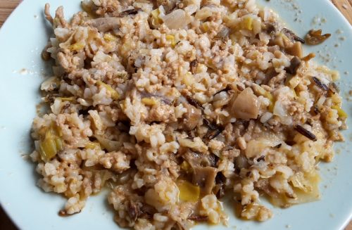 Pilz-Reis-Eintopf mit Hackfleisch
