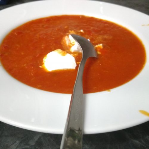 Tomaten-Paprika-Suppe – Leberkassemmel und mehr