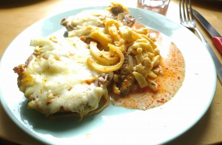 Nackensteak mit Spätzle